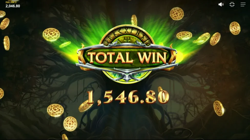 Tela de jogo do slot Loki's Descendants com temática nórdica e elementos de fantasia