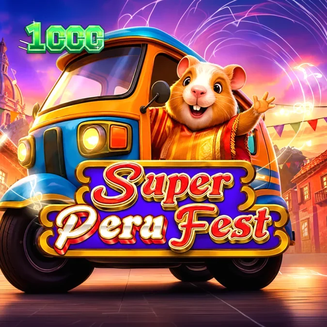 Interface vibrante e festiva do jogo Super Peru Fest com símbolos culturais peruanos.